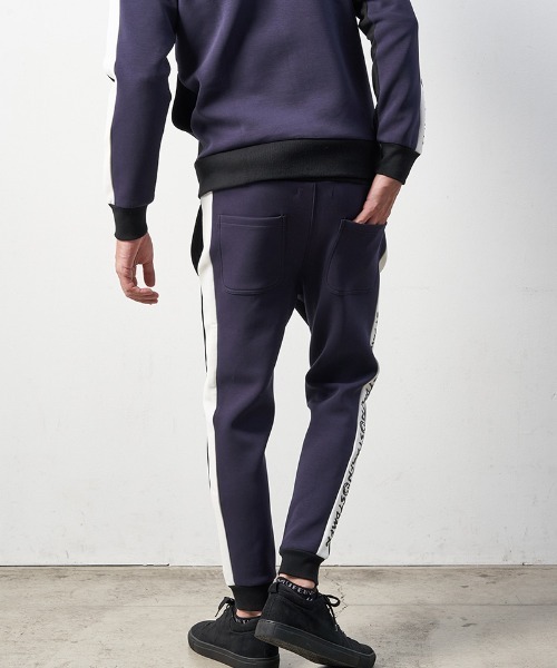 STUD MUFFIN(スタッドマフィン)の「mp10583-TRストレッチポンチヘビージェルプリント バイカラーリブパンツ(その他パンツ・メンズ・ミックスグレー/ブラック・2/3/4)」の7枚目の写真