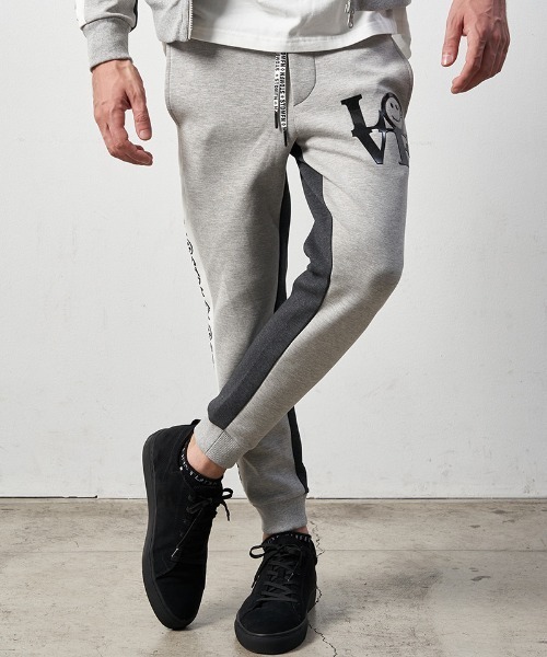 STUD MUFFIN(スタッドマフィン)の「mp10583-TRストレッチポンチヘビージェルプリント バイカラーリブパンツ(その他パンツ・メンズ・ミックスグレー/ブラック・2/3/4)」の14枚目の写真