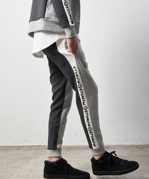 STUD MUFFIN(スタッドマフィン)の「mp10583-TRストレッチポンチヘビージェルプリント バイカラーリブパンツ(その他パンツ・メンズ・ミックスグレー/ブラック・2/3/4)」の16枚目の写真