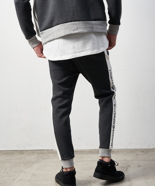 STUD MUFFIN(スタッドマフィン)の「mp10583-TRストレッチポンチヘビージェルプリント バイカラーリブパンツ(その他パンツ・メンズ・ミックスグレー/ブラック・2/3/4)」の18枚目の写真