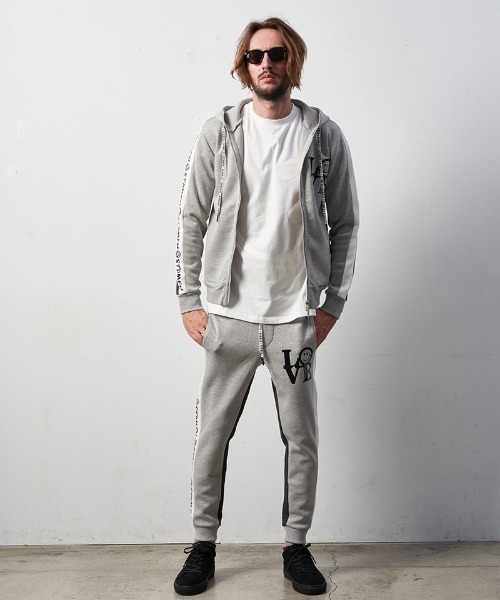 STUD MUFFIN(スタッドマフィン)の「mp10583-TRストレッチポンチヘビージェルプリント バイカラーリブパンツ(その他パンツ・メンズ・ミックスグレー/ブラック・2/3/4)」の20枚目の写真