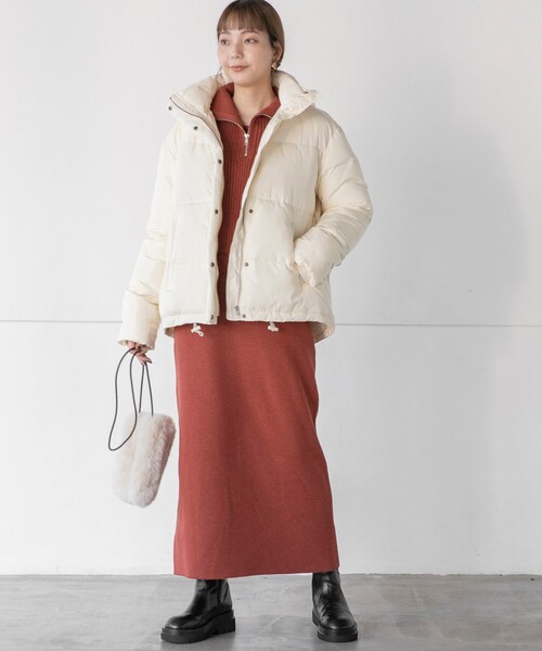 THE SHOP TK （ザ ショップ ティーケー ）の「◆【洗える/2点セット】ハーフジップワンピース（ワンピース・レディース・ブラック/レンガ/アイボリー・12/13）」の6枚目の写真