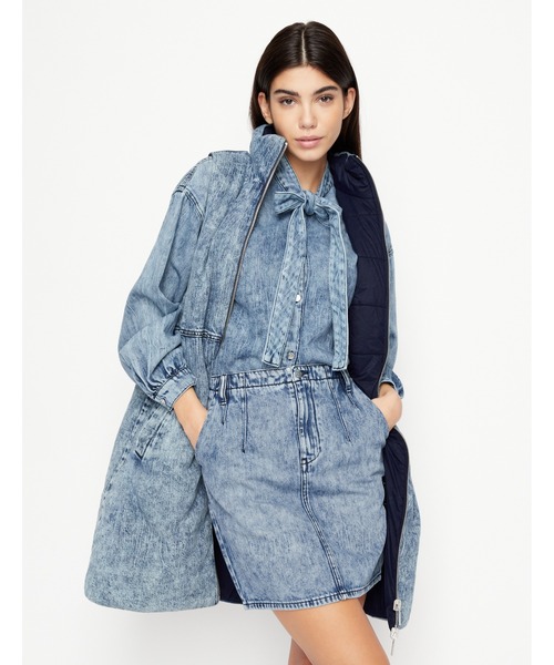関税送料込♪ARMANI EXCHANGE/ケミカルデニムミニスカート ARMANI EXCHANGE（アルマーニエクスチェンジ）の「【A|X