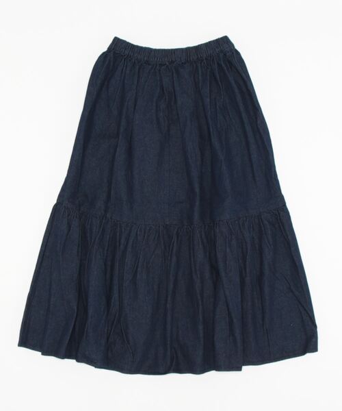 Samansa Mos2（サマンサ モスモス）の「デニム裾ティアードスカート（デニムスカート・レディース・ネイビー・ﾌﾘ-）」の12枚目の写真