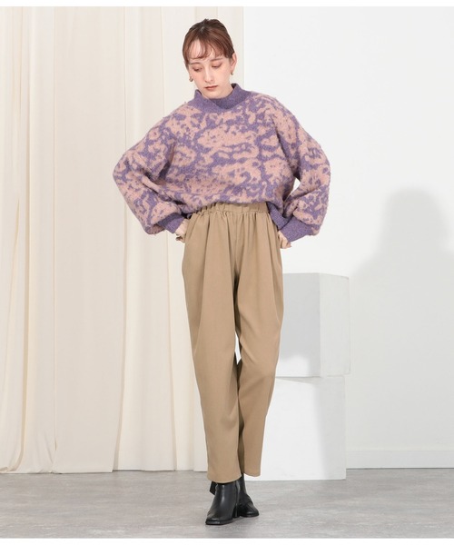 Settimissimo（セッティミッシモ）の「ブラッシュツイルギャザースラックスパンツ（スラックス・レディース・オフホワイト/モカ・M）」の12枚目の写真