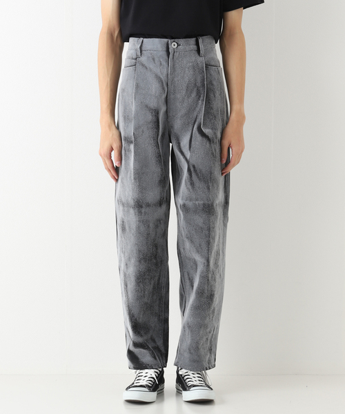 メンズ Beta post WASHED AGING DENIM PANTS