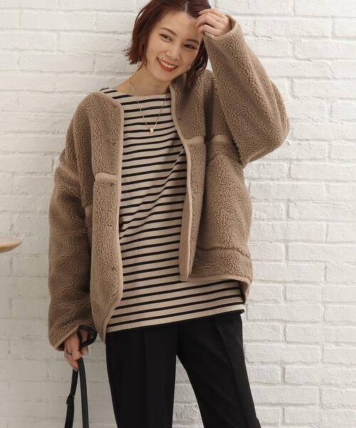 SHOO・LA・RUE(シューラルー)の「◆フェイクムートン ボア リバーシブルジャケット(ノーカラージャケット・レディース・サンドベージュ/チャコールグレー/アイボリー・04/02/03)」の20枚目の写真