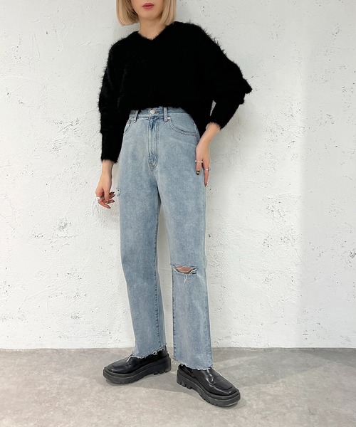 apres jour mignon（アプレジュールミニョン）の「シャギーニットプルオーバー【ZOZOTOWN限定アイテム】（ニット/セーター・レディース・パープル/ブルー系その他/アイボリー/グレー系その他/ブラック・フリー/X-LARGE）」の14枚目の写真