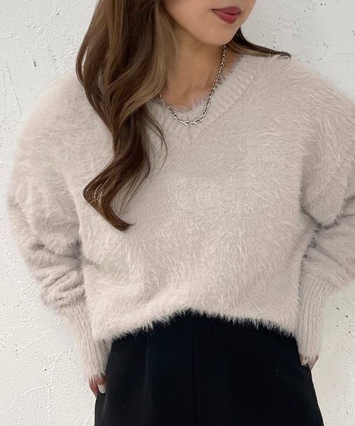 apres jour mignon（アプレジュールミニョン）の「シャギーニットプルオーバー【ZOZOTOWN限定アイテム】（ニット/セーター・レディース・パープル/ブルー系その他/アイボリー/グレー系その他/ブラック・フリー/X-LARGE）」の16枚目の写真
