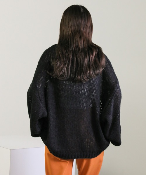 セール】Vネック透かし編みオーバーニット（ニット/セーター）｜select