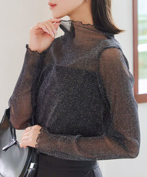 KOBE LETTUCE | [ 裏起毛 ]暖か裏地レースシアートップス(その他トップス)