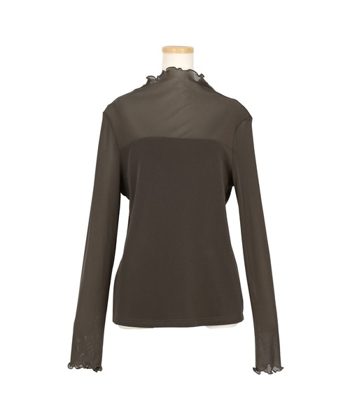 KOBE LETTUCE（コウベレタス）の「[ 裏起毛 ]暖か裏地レースシアートップス（その他トップス・レディース・ブラック/アイボリー/ホワイト系その他/ブラック系その他/ブラウン系その他/カーキ系/ブラック系/ブラック系その他2/オフホワイト/ブラック系その他3・L/M/L1/M1）」の10枚目の写真