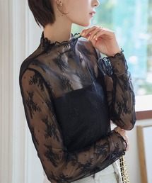 KOBE LETTUCE（コウベレタス）の「[ 裏起毛 ]暖か裏地レースシアートップス（その他トップス）」