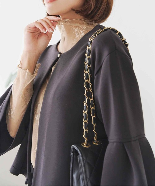 KOBE LETTUCE（コウベレタス）の「[ 裏起毛 ]暖か裏地レースシアートップス（その他トップス・レディース・ブラック/アイボリー/ホワイト系その他/ブラック系その他/ブラウン系その他/カーキ系/ブラック系/ブラック系その他2/オフホワイト/ブラック系その他3・L/M/L1/M1）」の9枚目の写真