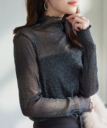 KOBE LETTUCE | [ 裏起毛 ]暖か裏地レースシアートップス(その他トップス)