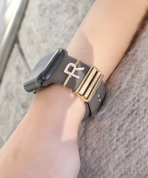 Urban Coral(アーバンコーラル)の「Apple Watch Accessory / アップルウォッチ アクセサリー イニシャルパールチャーム / Urban Coral(デジタル腕時計・レディース・K/M/N/I/R/Y/A/H/J/E/S/T・FREE)」の9枚目の写真