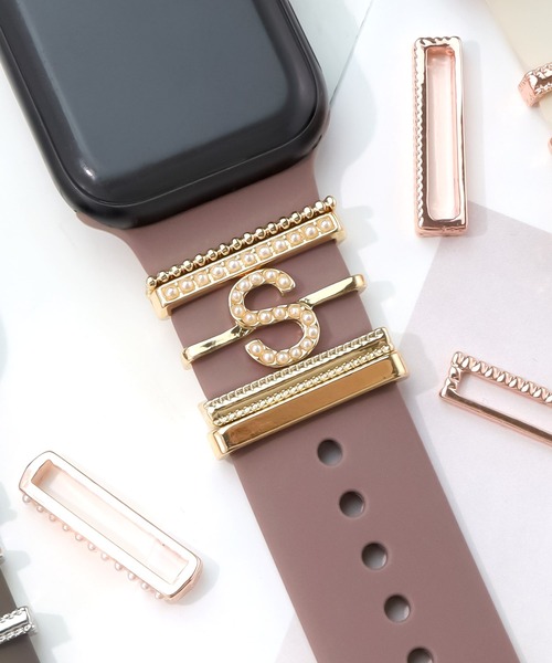 Urban Coral(アーバンコーラル)の「Apple Watch Accessory / アップルウォッチ アクセサリー イニシャルパールチャーム / Urban Coral(デジタル腕時計・レディース・K/M/N/I/R/Y/A/H/J/E/S/T・FREE)」の10枚目の写真