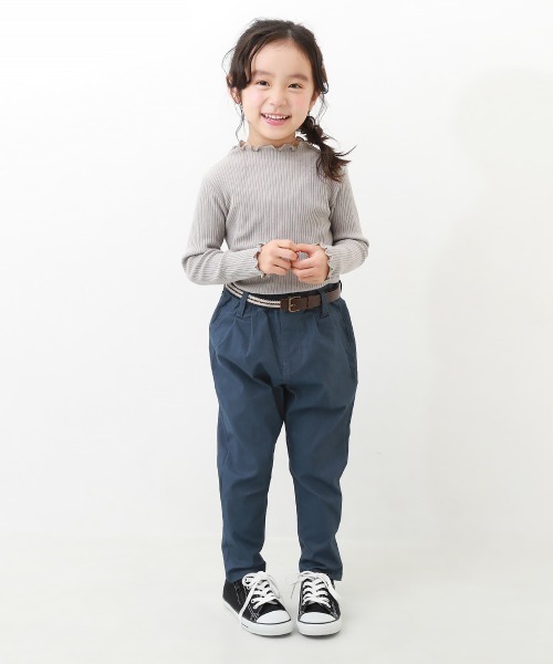 devirock（デビロック）の「よくばりストレッチ ツイル タックパンツ（その他パンツ・キッズ・ライトカーキ/モカ/グリーン系その他/ブルー系その他/ベージュ/バイオレット/オフホワイト/ブラック/カーキ/グレー系その他/テラコッタ/パープル系5/ブルー系2/ベージュ系1/チャコール/ブルー系3・90cm/100cm/110cm/120cm/130cm/140cm/150cm/160cm）」の18枚目の写真