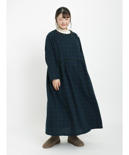 Samansa Mos2（サマンサ モスモス）の「ダブル釦ワンピース（ワンピース・レディース・キナリ/ネイビー/グレー・ﾌﾘ-）」の13枚目の写真