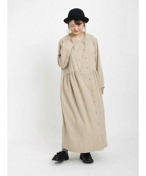 Samansa Mos2（サマンサ モスモス）の「ダブル釦ワンピース（ワンピース・レディース・キナリ/ネイビー/グレー・ﾌﾘ-）」の17枚目の写真