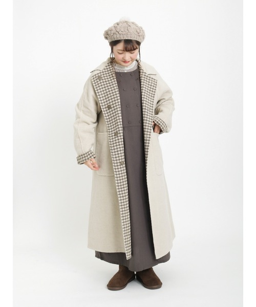 Samansa Mos2（サマンサ モスモス）の「ダブル釦ワンピース（ワンピース・レディース・キナリ/ネイビー/グレー・ﾌﾘ-）」の18枚目の写真