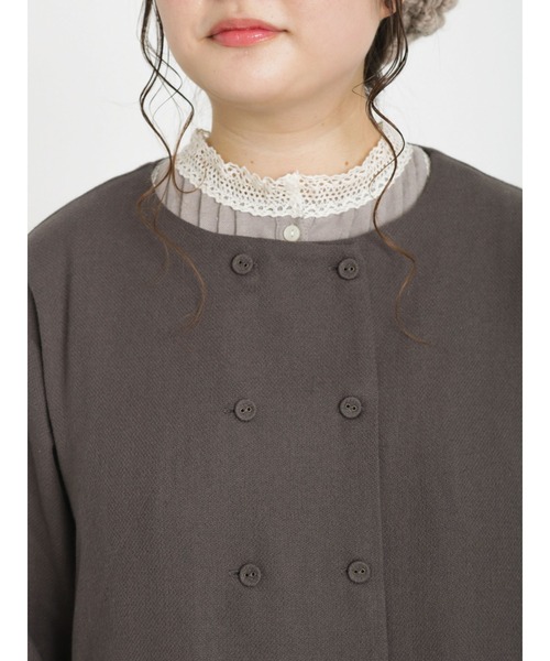 Samansa Mos2（サマンサ モスモス）の「ダブル釦ワンピース（ワンピース・レディース・キナリ/ネイビー/グレー・ﾌﾘ-）」の8枚目の写真