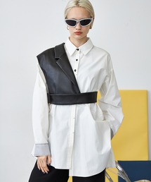 アシメヘムデザインシャツ