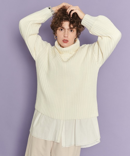 casane（カサネ）の「アシメヘムデザインシャツ（シャツ/ブラウス・レディース・ホワイト/ブラック・FREE）」の6枚目の写真