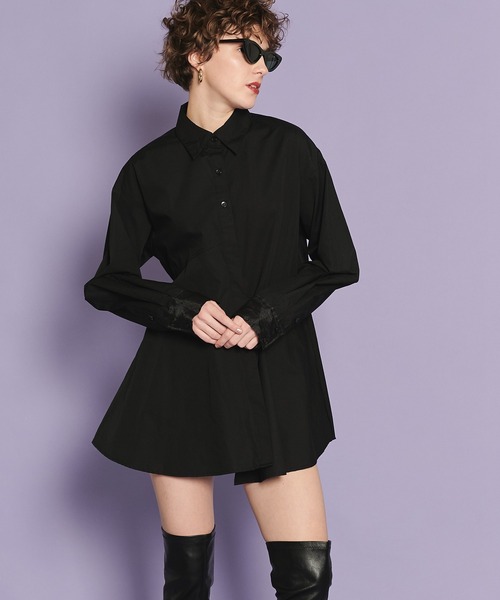 casane（カサネ）の「アシメヘムデザインシャツ（シャツ/ブラウス・レディース・ホワイト/ブラック・FREE）」の7枚目の写真