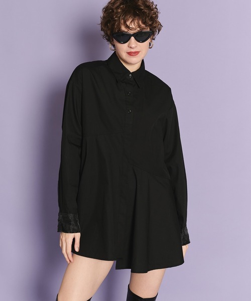 casane（カサネ）の「アシメヘムデザインシャツ（シャツ/ブラウス・レディース・ホワイト/ブラック・FREE）」の10枚目の写真