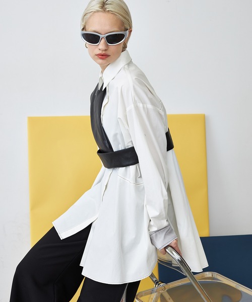 casane（カサネ）の「アシメヘムデザインシャツ（シャツ/ブラウス・レディース・ホワイト/ブラック・FREE）」の20枚目の写真