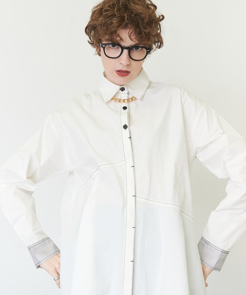 casane（カサネ）の「アシメヘムデザインシャツ（シャツ/ブラウス・レディース・ホワイト/ブラック・FREE）」の22枚目の写真