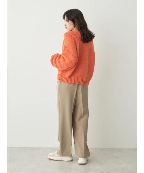 earth music&ecology（アースミュージックアンドエコロジー）の「袖ガーター編みニットプルオーバー（ニット/セーター・レディース・オフホワイト/サックスブルー/ラベンダー/オレンジ・FREE）」の12枚目の写真