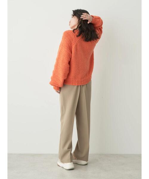 earth music&ecology（アースミュージックアンドエコロジー）の「袖ガーター編みニットプルオーバー（ニット/セーター・レディース・オフホワイト/サックスブルー/ラベンダー/オレンジ・FREE）」の13枚目の写真