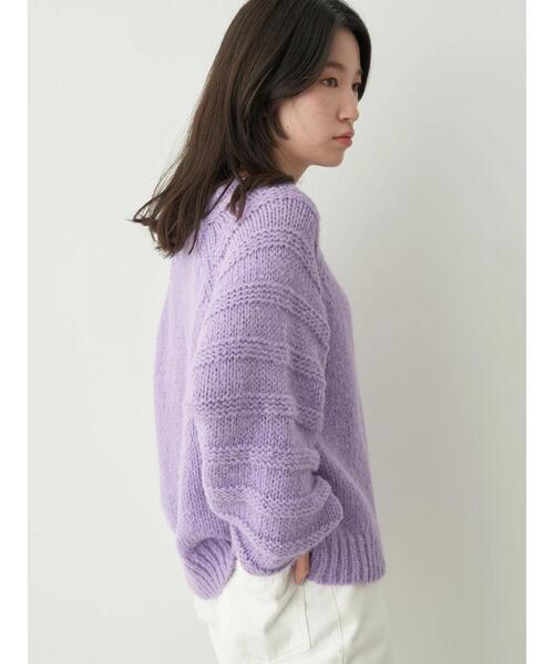 earth music&ecology（アースミュージックアンドエコロジー）の「袖ガーター編みニットプルオーバー（ニット/セーター・レディース・オフホワイト/サックスブルー/ラベンダー/オレンジ・FREE）」の17枚目の写真