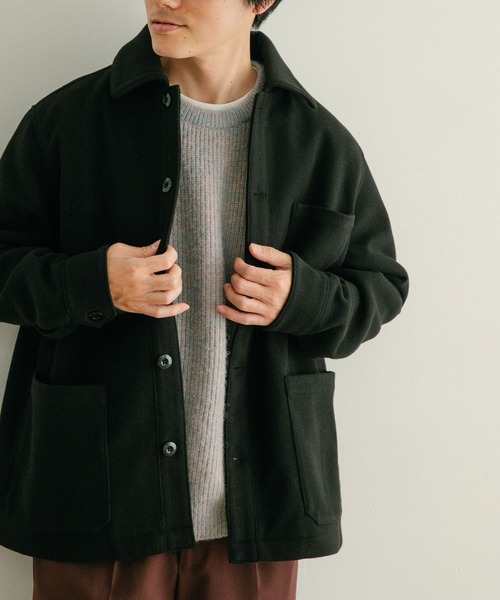 フェイクウールメルトン カバーオールジャケット
