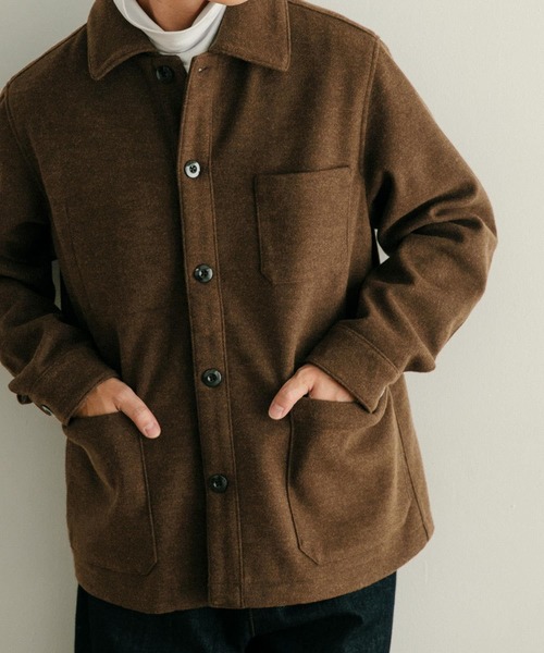 フェイクウールメルトン カバーオールジャケット