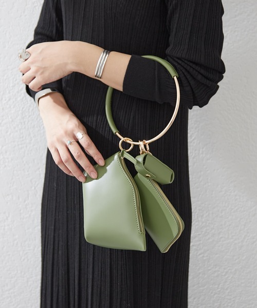 SHENERY（シーナリー）の「マルチポーチバッグ（ハンドバッグ・レディース・グリーン/ブラック・FREE）」の4枚目の写真