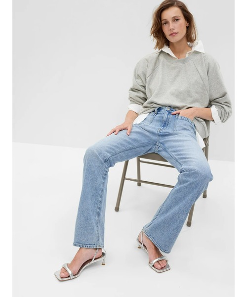 GAP（ギャップ）の「ウォッシュウェル ハイライズ '70Sルーズフレアデニム（デニムパンツ・レディース・ライトインディゴブルー・26/25/24/23/29/28/27/30）」の20枚目の写真