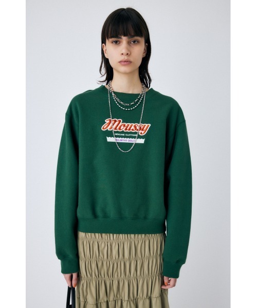 MOUSSY（マウジー）の「MOUSSY RETRO PACKAGE プルオーバー（スウェット・レディース・グリーン/オフホワイト/ライトグレー/ネイビー・FREE）」の14枚目の写真