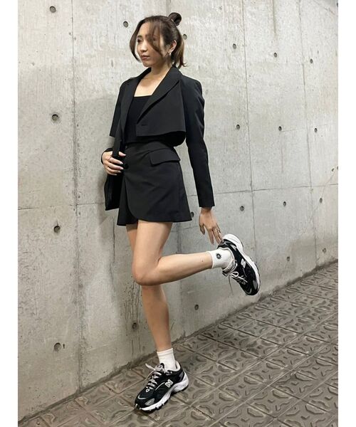 EVRIS（エヴリス）の「ラップデザインミニスカート【セットアップ着用可能】（スカート・レディース・パープル/ブラック/グレー・SMALL/MEDIUM）」の8枚目の写真