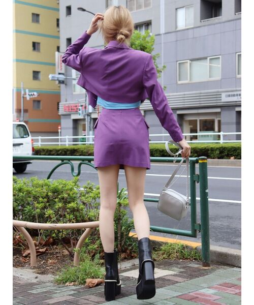 EVRIS（エヴリス）の「ラップデザインミニスカート【セットアップ着用可能】（スカート・レディース・パープル/ブラック/グレー・SMALL/MEDIUM）」の12枚目の写真