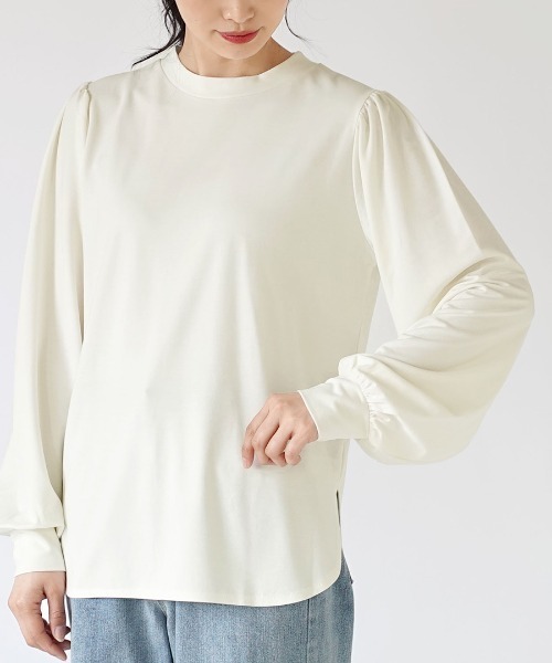 MIMIMEMETE(ミミメメット)の「シルキードレープ カットソー(Tシャツ/カットソー・レディース・ブラック/オフホワイト・フリー)」の9枚目の写真
