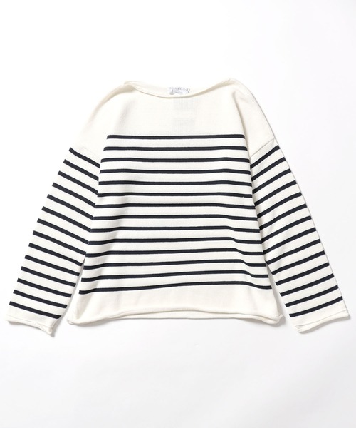 TRICOTS JEAN MARC（トリコットジーンマルク）の「Tricots jean marc/トリコット・ジーン・マルク NAVAL プルオーバー ニット ボートネック ボーダー バスクシャツ（ニット/セーター・レディース・ベージュ/ナチュラル・FREE）」の14枚目の写真