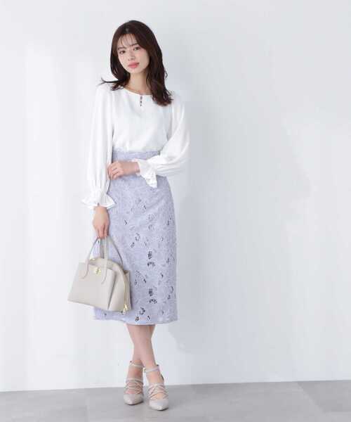 PROPORTION BODY DRESSING（プロポーションボディドレッシング）の「カットワークレースタイトスカート / 1213120211（スカート・レディース・ブルー/グレー・SMALL/X-SMALL/MEDIUM）」の9枚目の写真