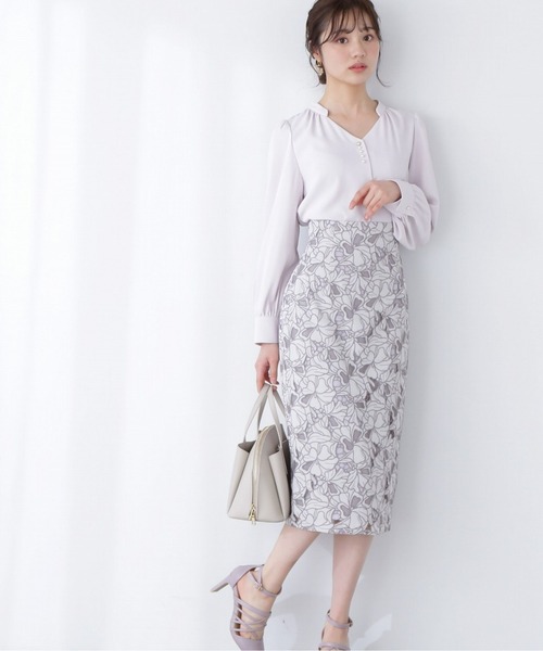 PROPORTION BODY DRESSING（プロポーションボディドレッシング）の「カットワークレースタイトスカート / 1213120211（スカート・レディース・ブルー/グレー・SMALL/X-SMALL/MEDIUM）」の17枚目の写真