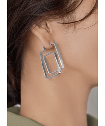 STYLE DELI | ダブルスクエア平打ちピアス(ピアス（両耳用）)