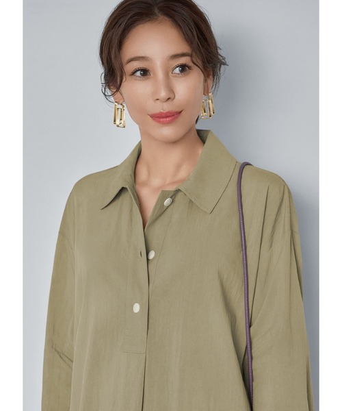 STYLE DELI（スタイルデリ）の「ダブルスクエア平打ちピアス（ピアス（両耳用）・レディース・シルバー/ゴールド・FREE）」の6枚目の写真