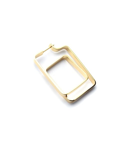 STYLE DELI（スタイルデリ）の「ダブルスクエア平打ちピアス（ピアス（両耳用）・レディース・シルバー/ゴールド・FREE）」の14枚目の写真