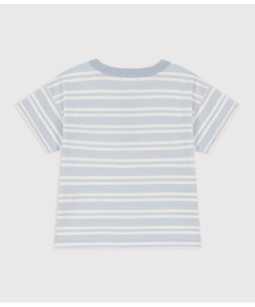 PETIT BATEAU(プチバトー)の「ボーダー半袖Tシャツ(Tシャツ/カットソー・キッズ・ホワイト×ブルー・24MONTH/12MONTH/18MONTH/36MONTH)」の3枚目の写真